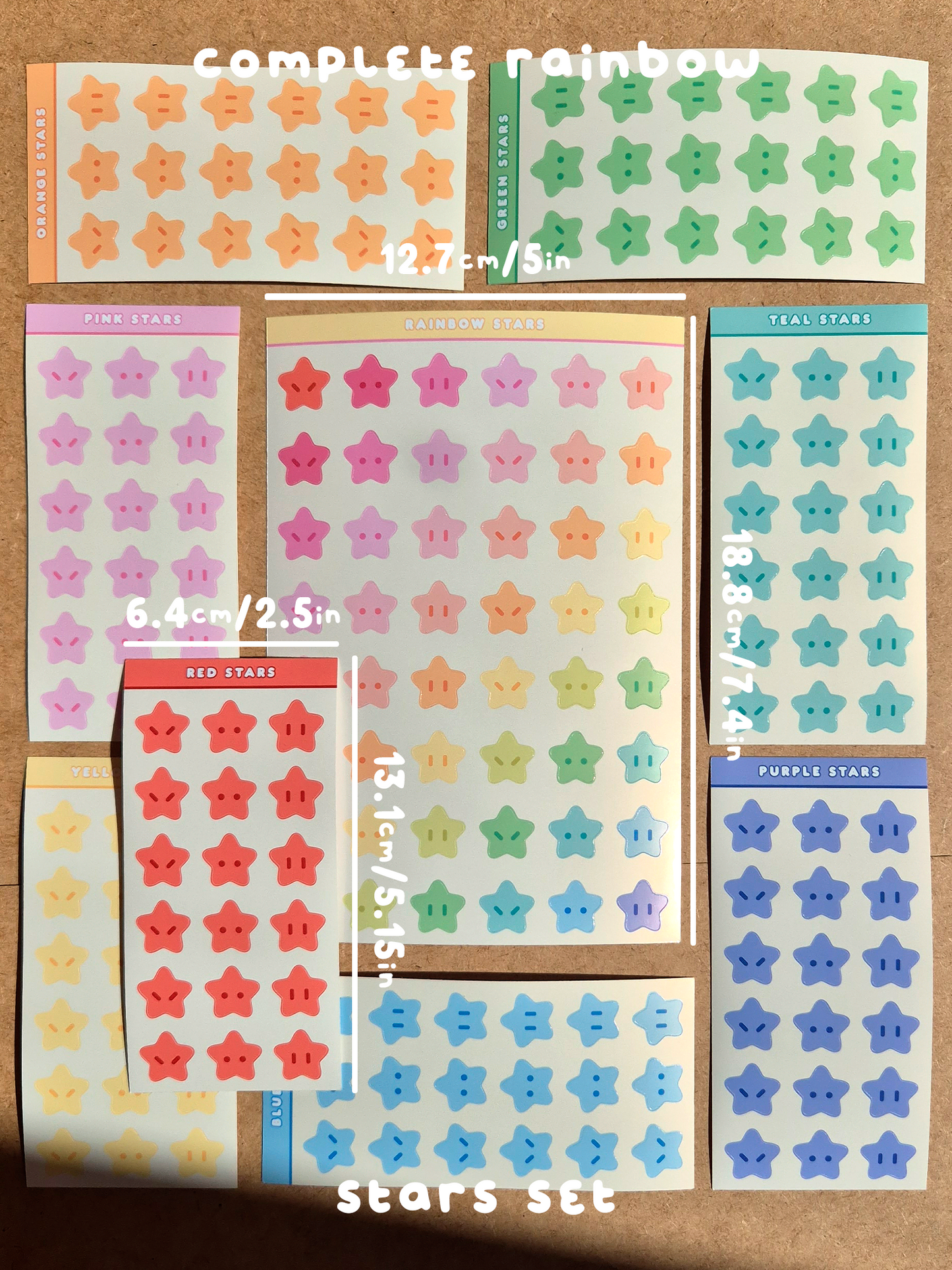 Rainbow Stars Sticker Sheet