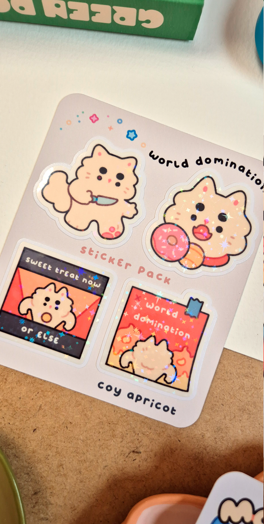 World Domination Vinyl Sticker 4 Pack