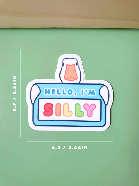 Hello I'm Silly Vinyl Sticker