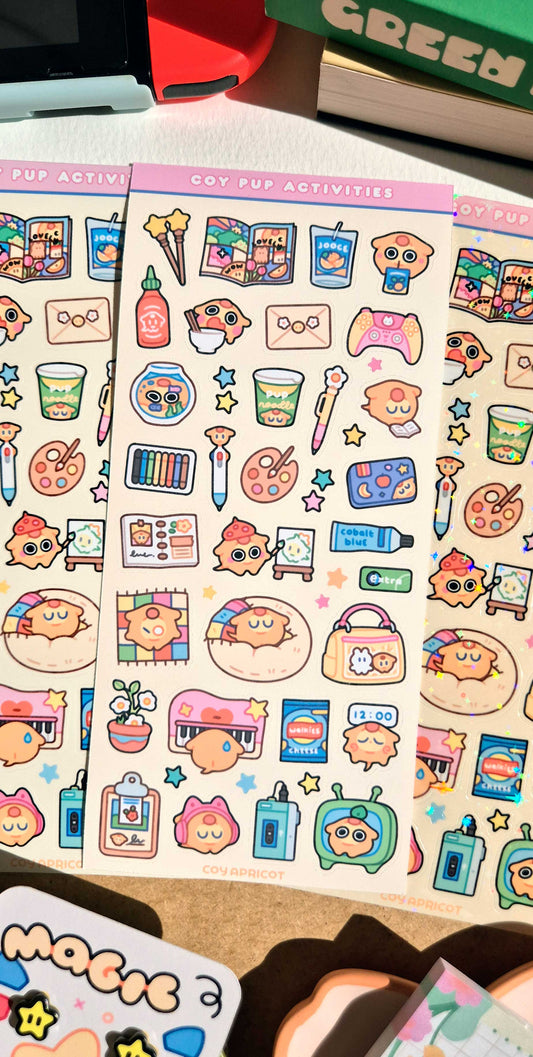 Coy Pup Activities Sticker Sheet