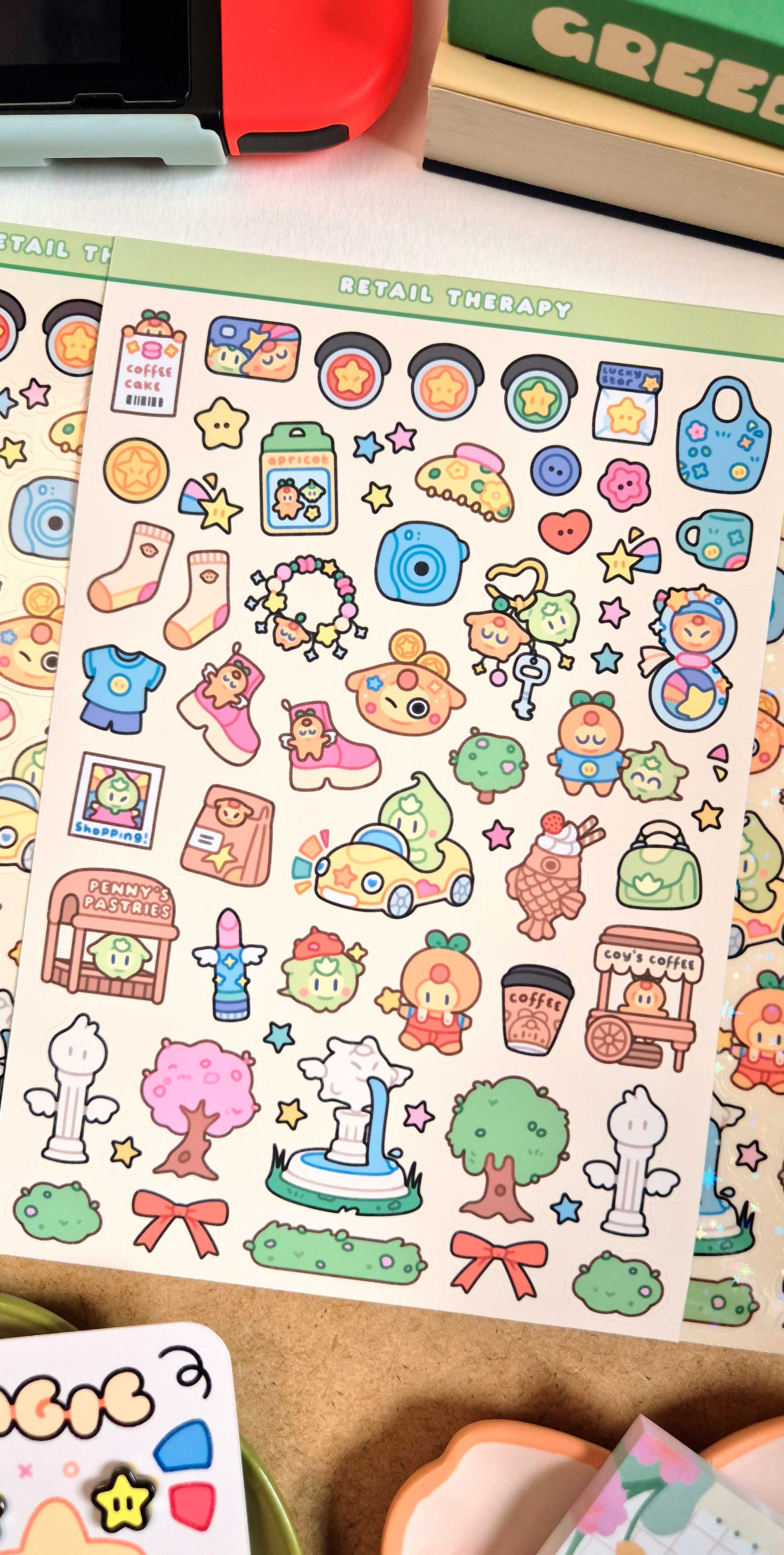 Retail Therapy Sticker Sheet – Coy Apricot