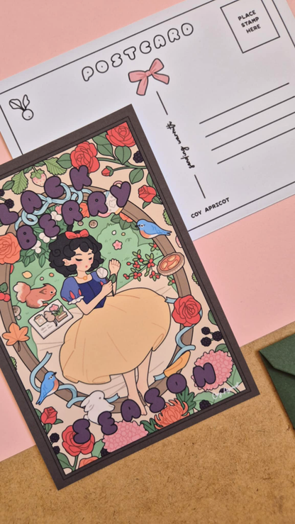 Blackberry season A6 Postcard - Fairytale Snow White Theme
