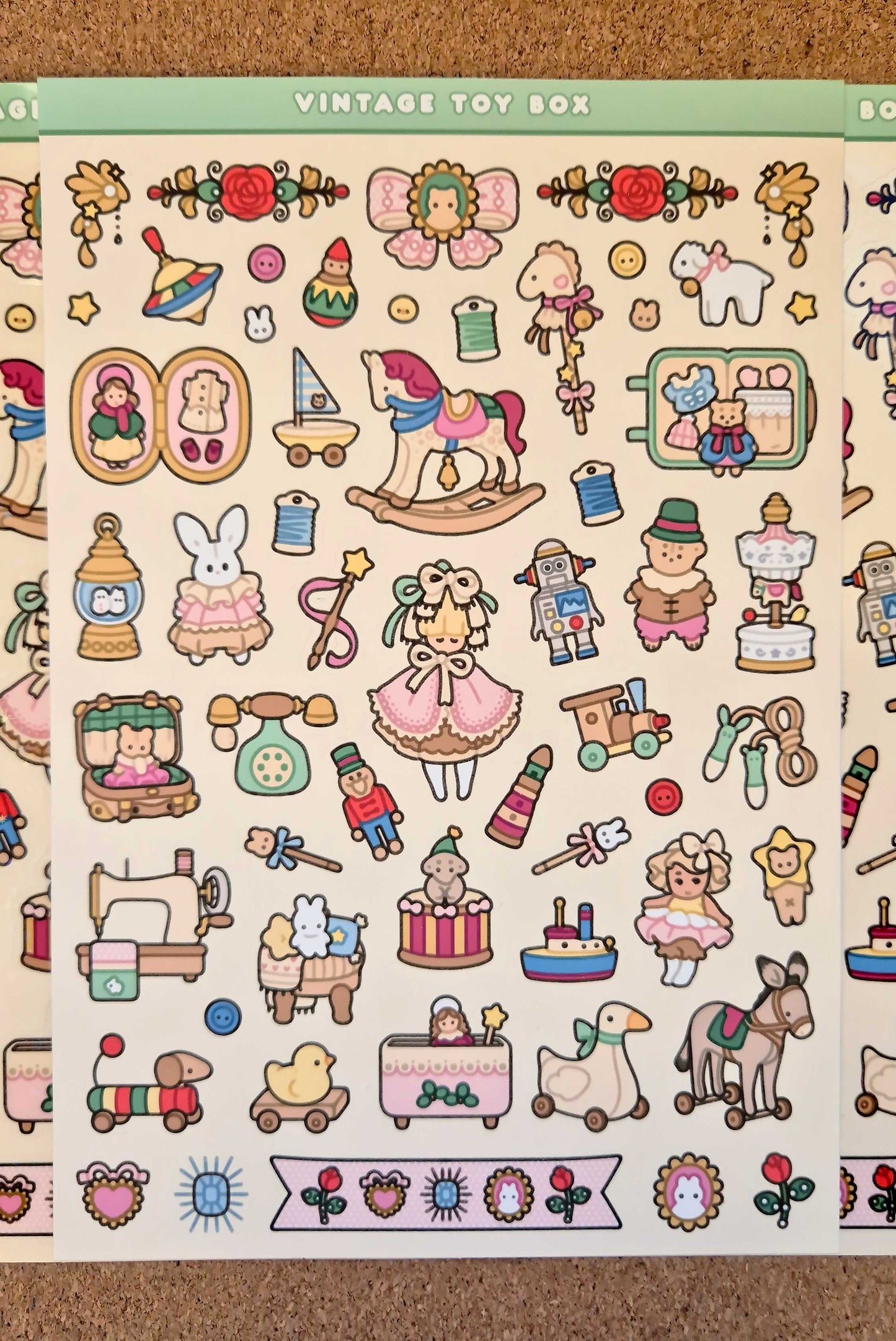 Vintage Toy Box Sticker Sheet