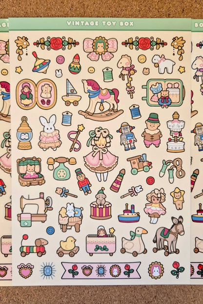 Vintage Toy Box Sticker Sheet