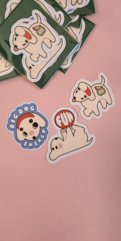 Fun dog sticker 3 pack
