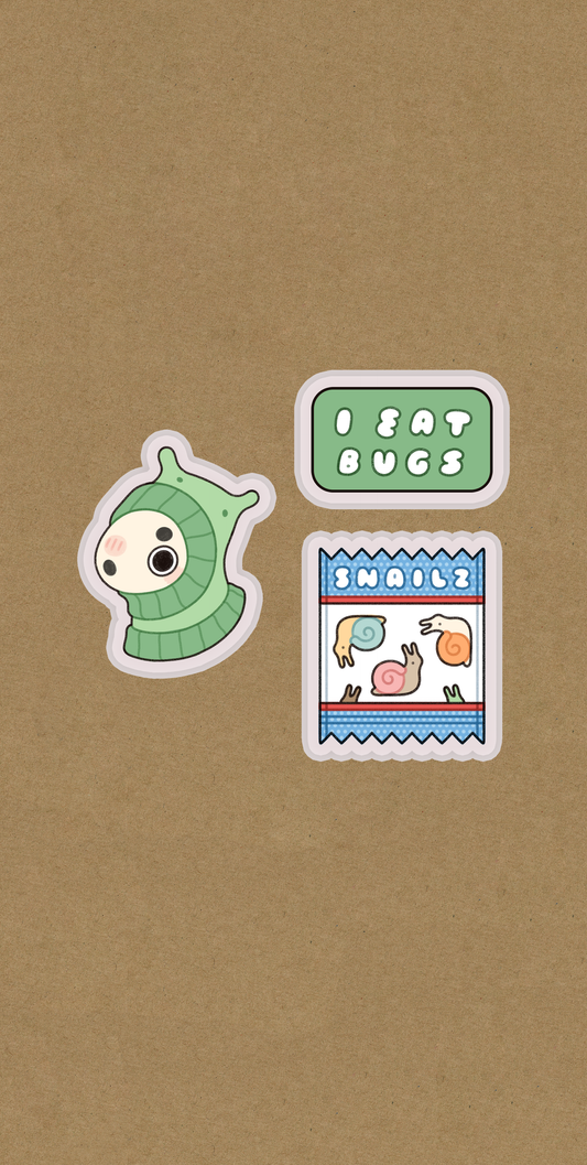 Snail Dog sticker 3 pack