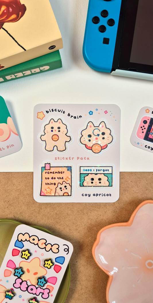 Biscuit Brain Vinyl Sticker 4 Pack