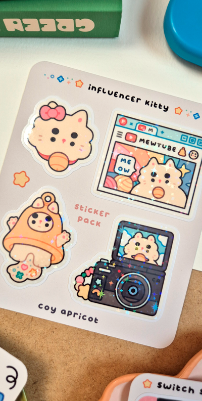 Influencer Kitty Vinyl Sticker 4 Pack
