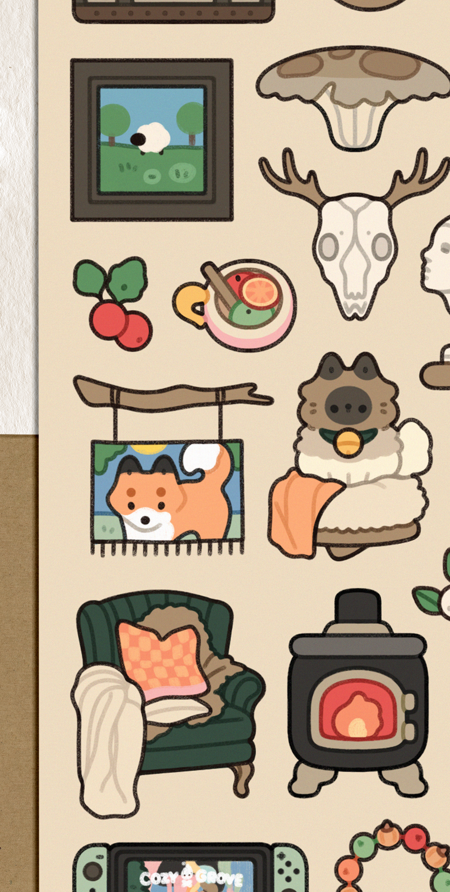 Cozy lounge Sticker Sheet