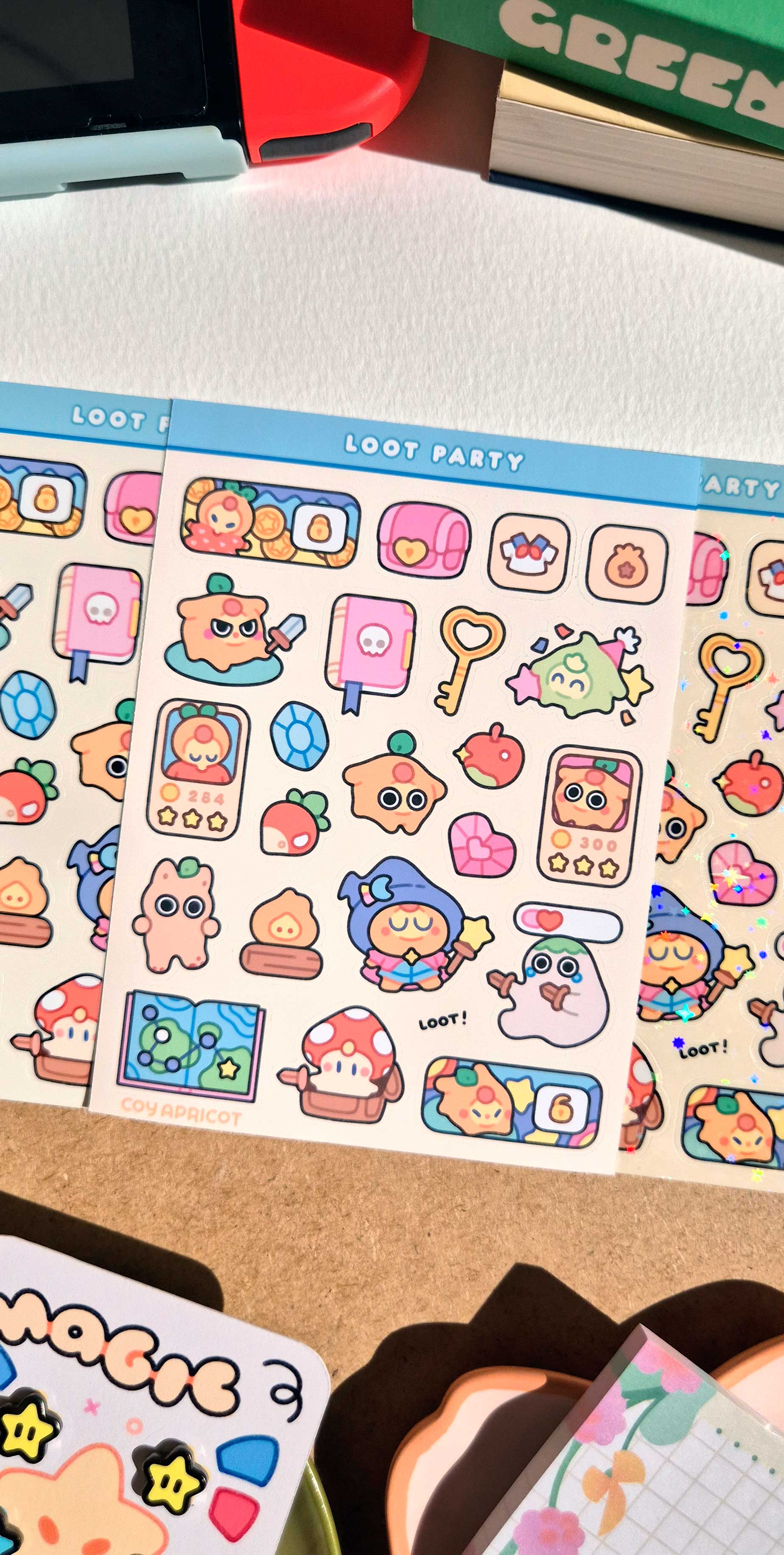 Loot Party Sticker Sheet – Coy Apricot