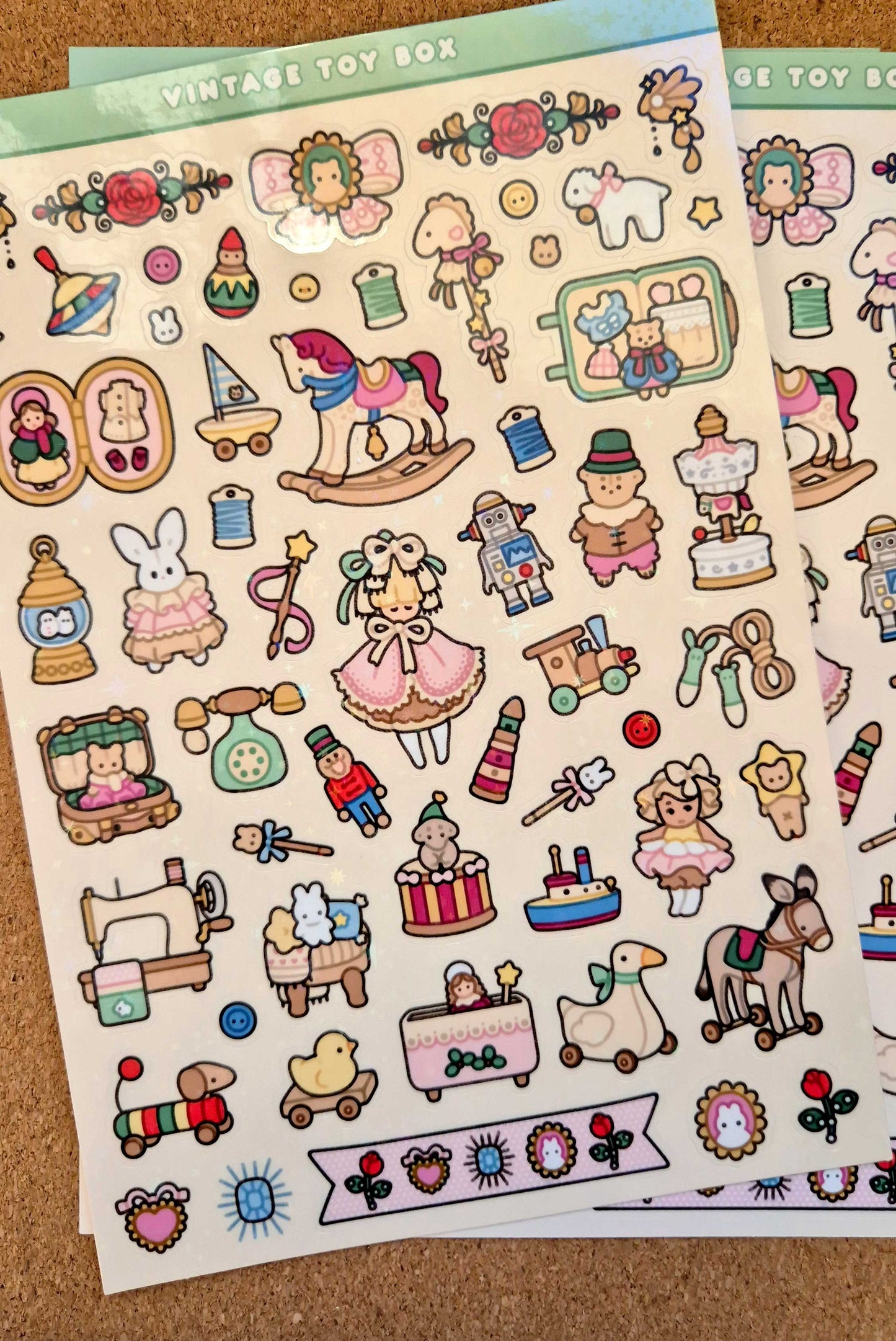 Vintage Toy Box Sticker Sheet