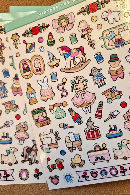 Vintage Toy Box Sticker Sheet