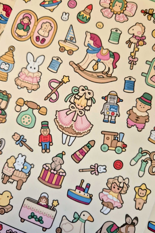 Vintage Toy Box Sticker Sheet