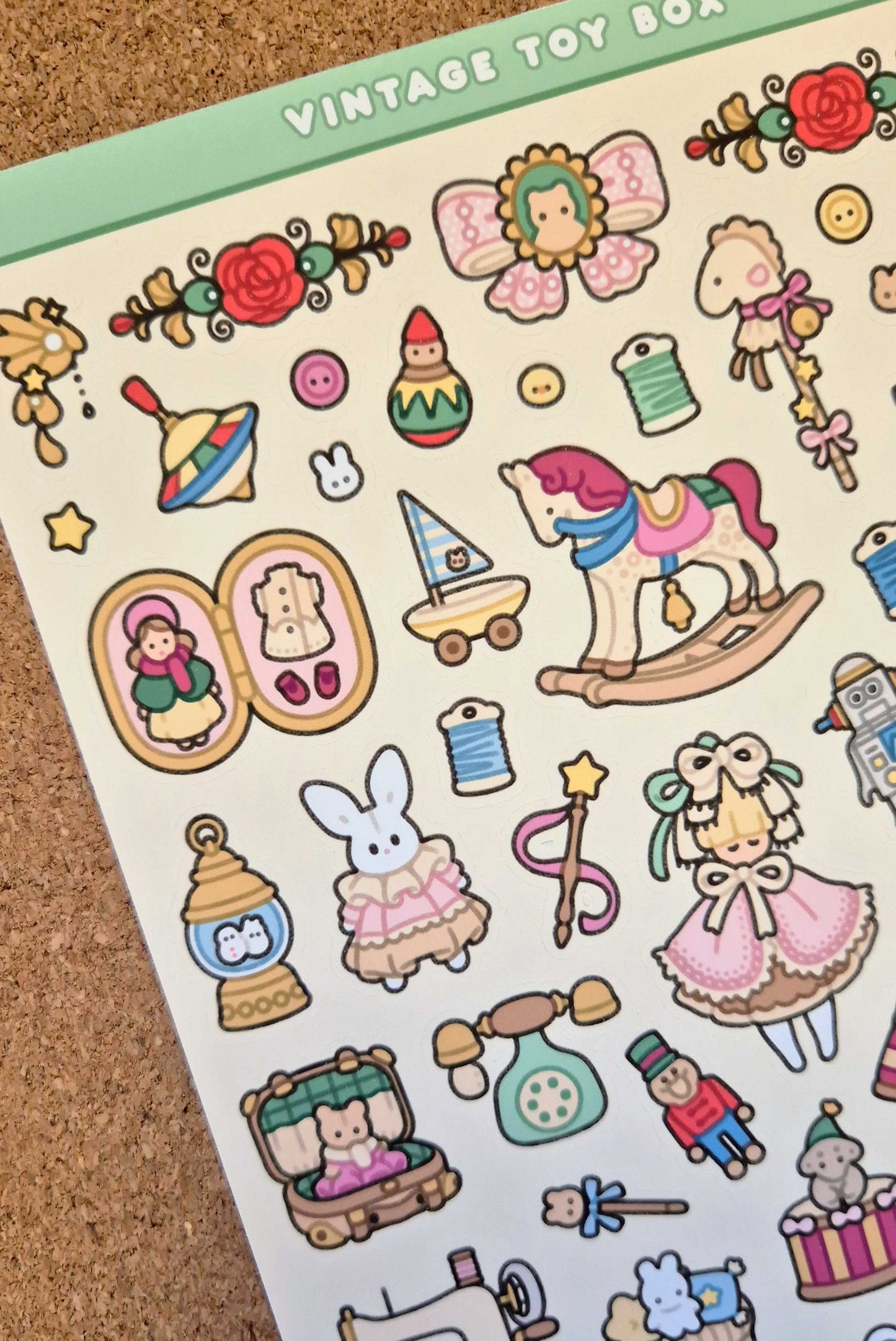Vintage Toy Box Sticker Sheet