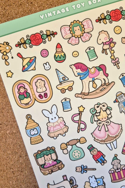 Vintage Toy Box Sticker Sheet